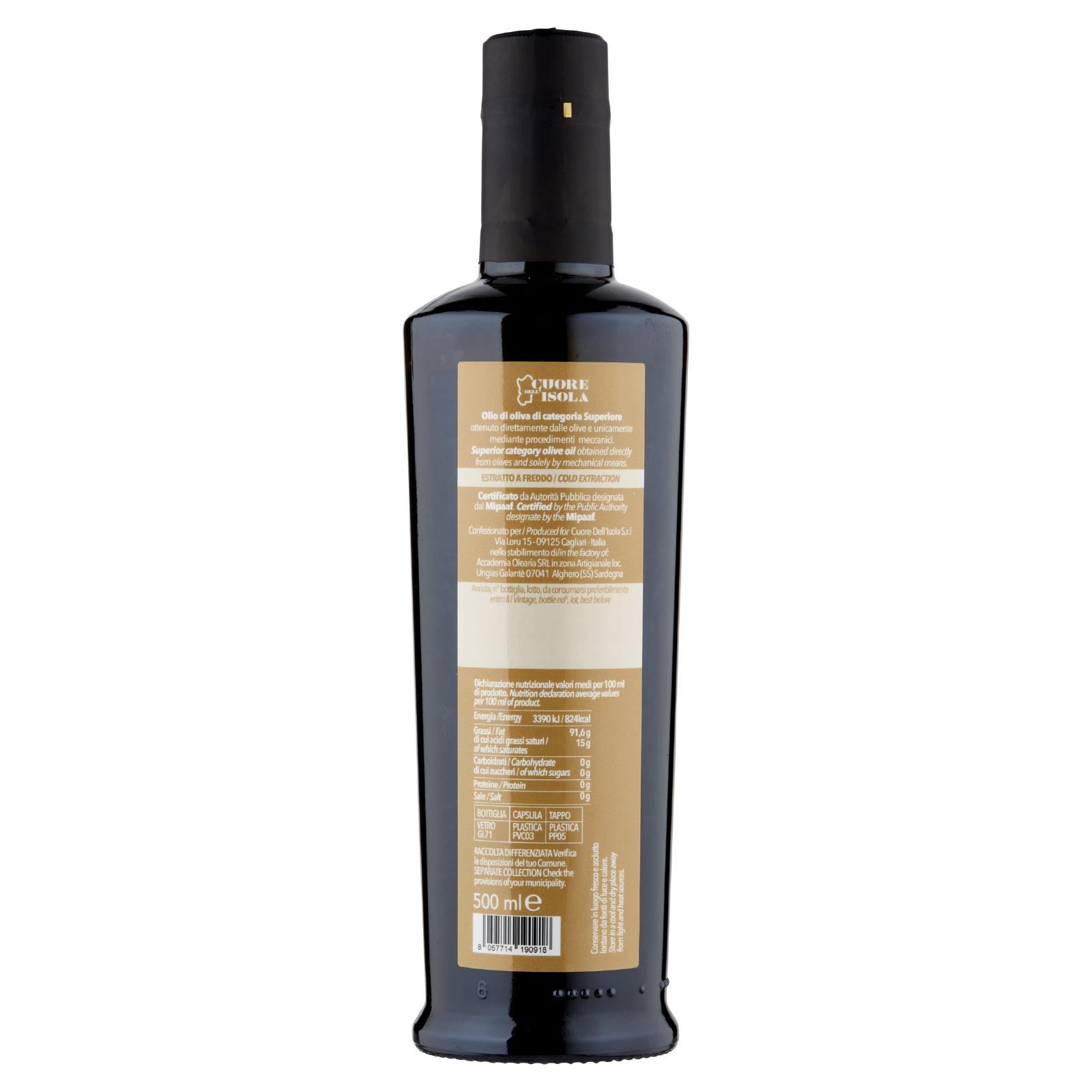 Cuore dell'Isola Olio Extravergine di Oliva Sardegna D.O.P Fruttato Medio 500 ml